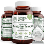 Natural Nutra Pantothenic Acid Vitamin B5 500 mg - 60 Tablets