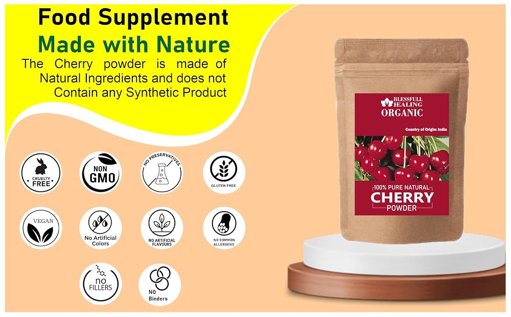 Blessfull Healing Organic Cherry Powder 100% Pure Natural 200 Gram /
