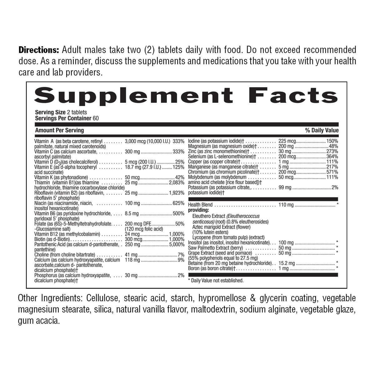 Country Life Max for Men Iron-Free Multivitamin - 120 Tablets - image 3