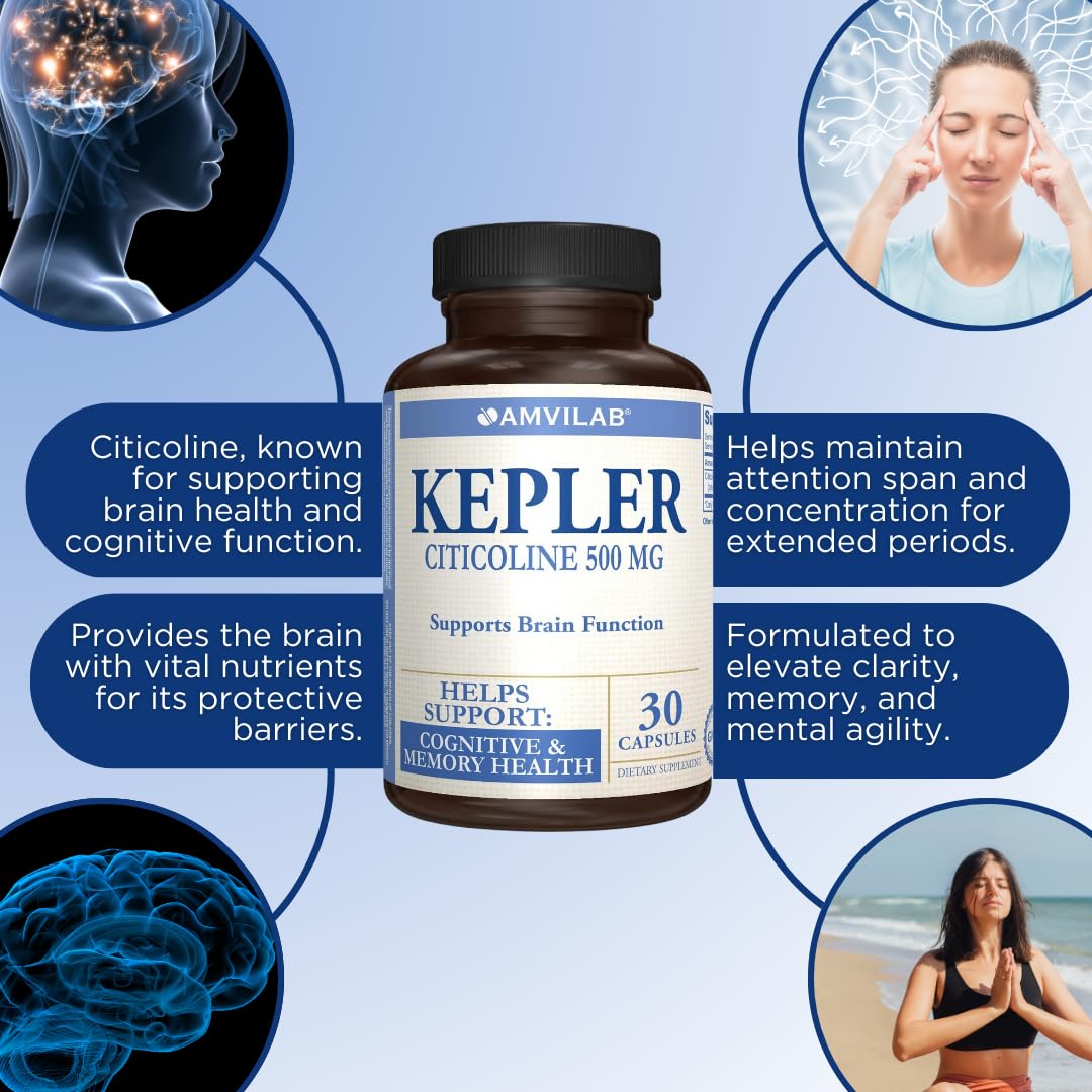 AMVILAB Kepler CDP Choline Supplement 500mg - 30 Capsules - image 2