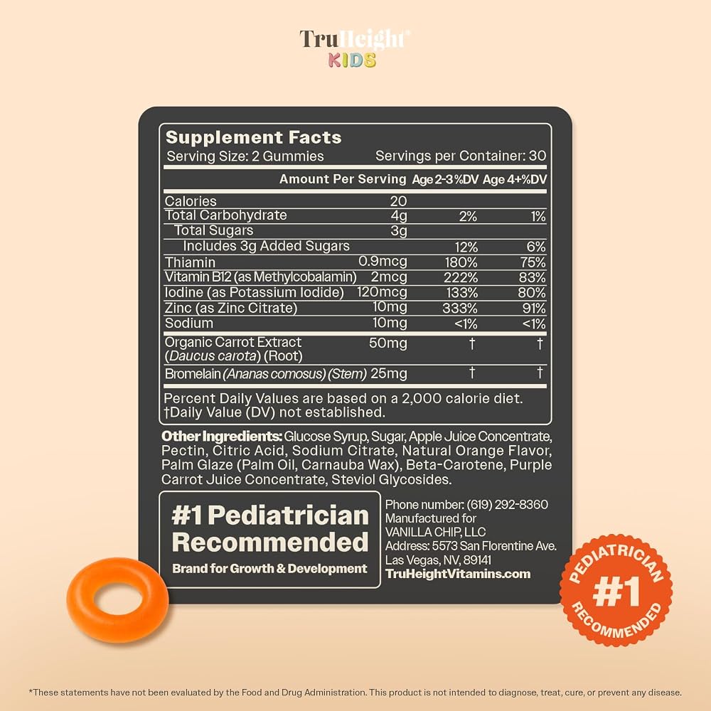 TruHeight Kids Appetite Booster Gummies (Orange