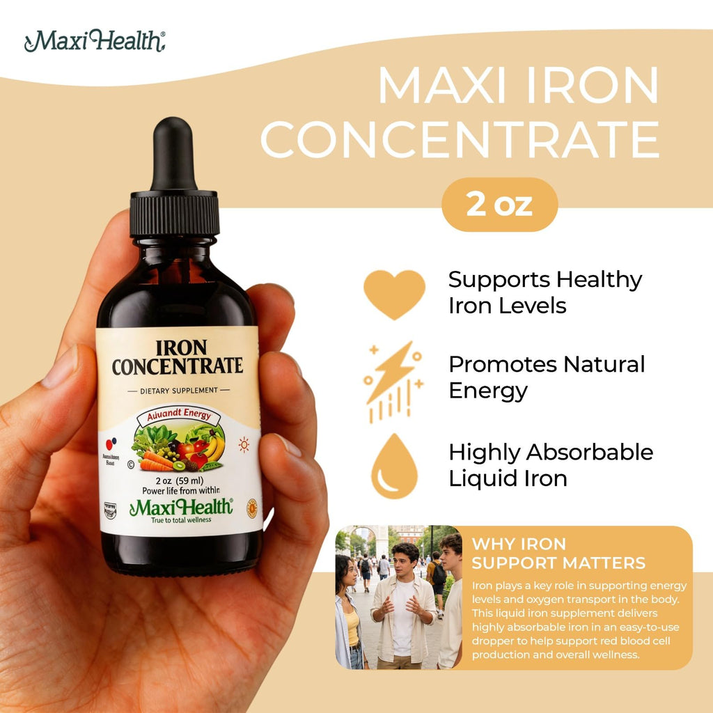 Maxi Health High Potency Liquid Iron Supplement, Berry - 2 fl oz - image 2
