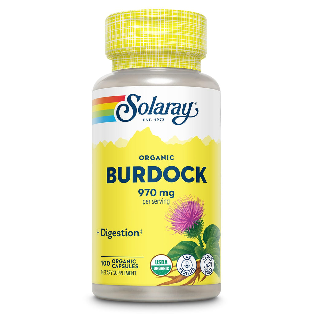 SOLARAY Organic Burdock Root 970 mg - 100 Capsules