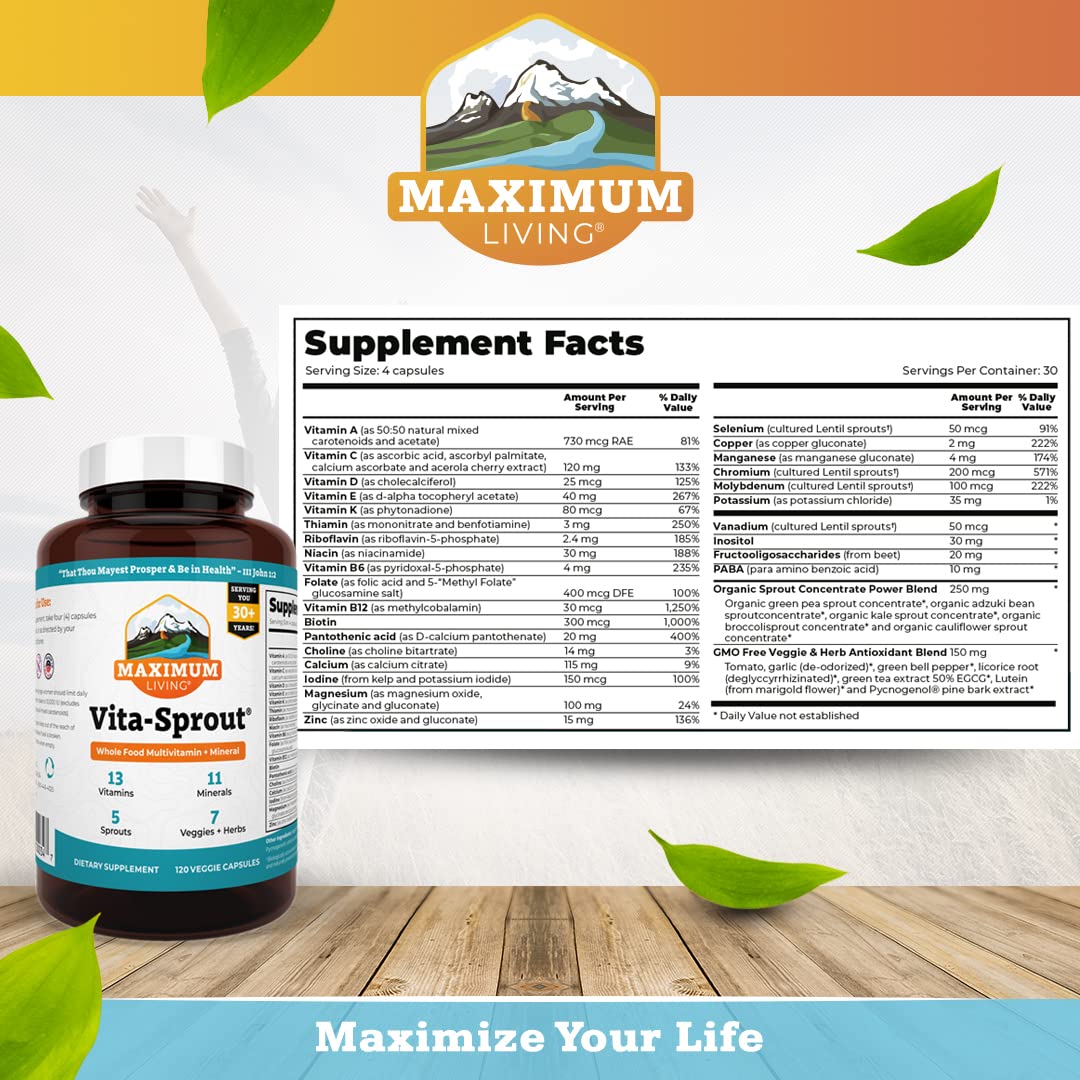 Maximum Living Vita-Sprout Whole-Food Multivitamin & Phytonutrient Blend - image 2