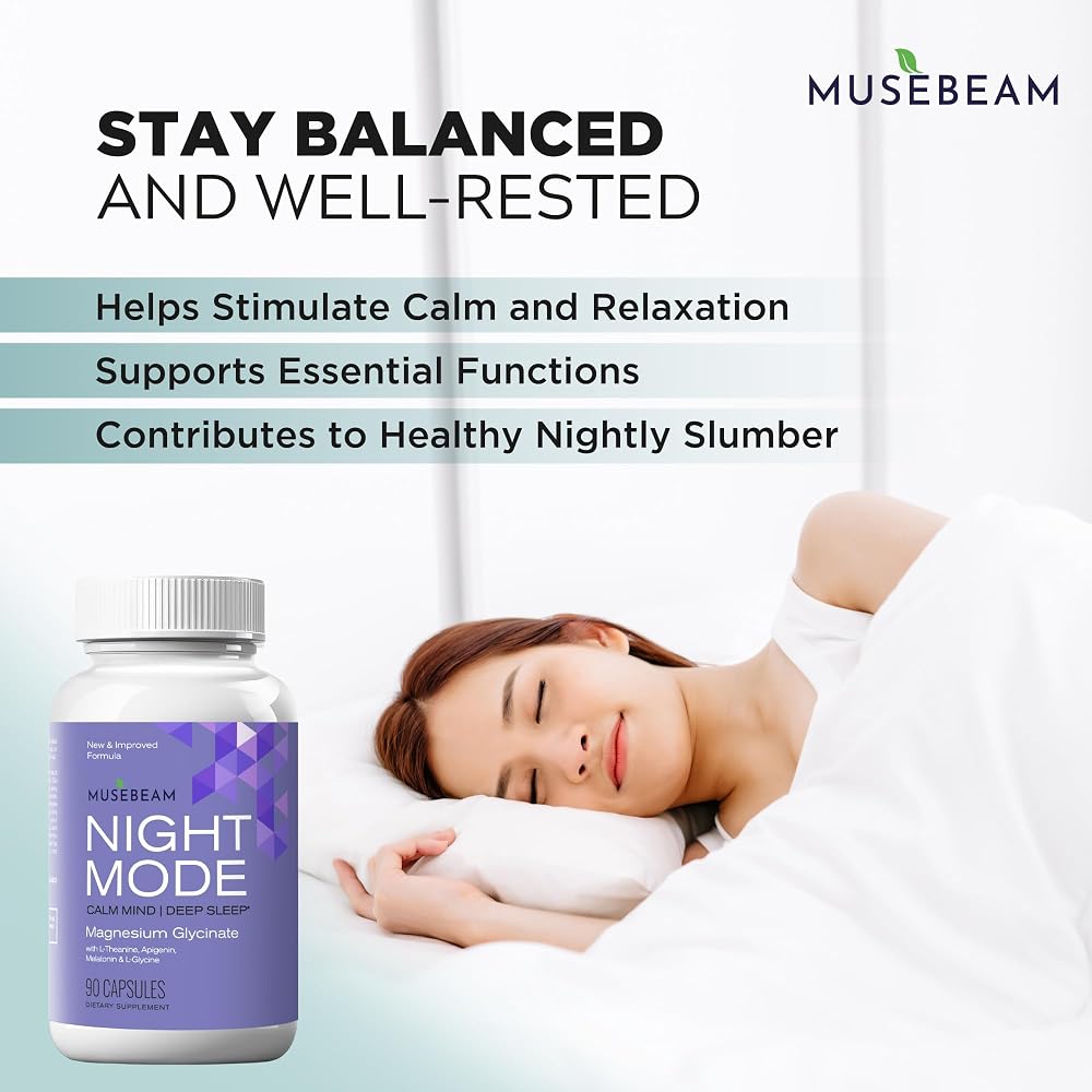 MuseBeam Magnesium Glycinate with Melatonin & L-Theanine, 90 Capsules