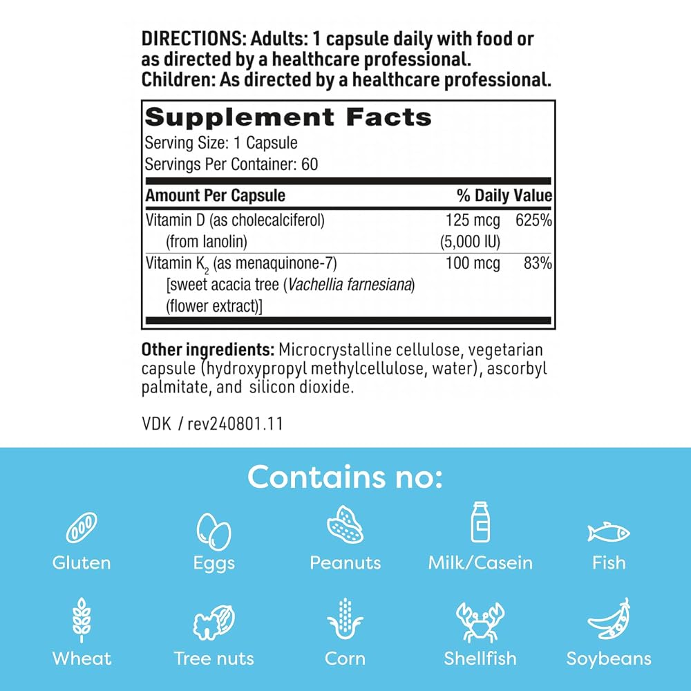 SFI Health Klaire Labs Vitamin D Plus K - 60 Capsules - image 7