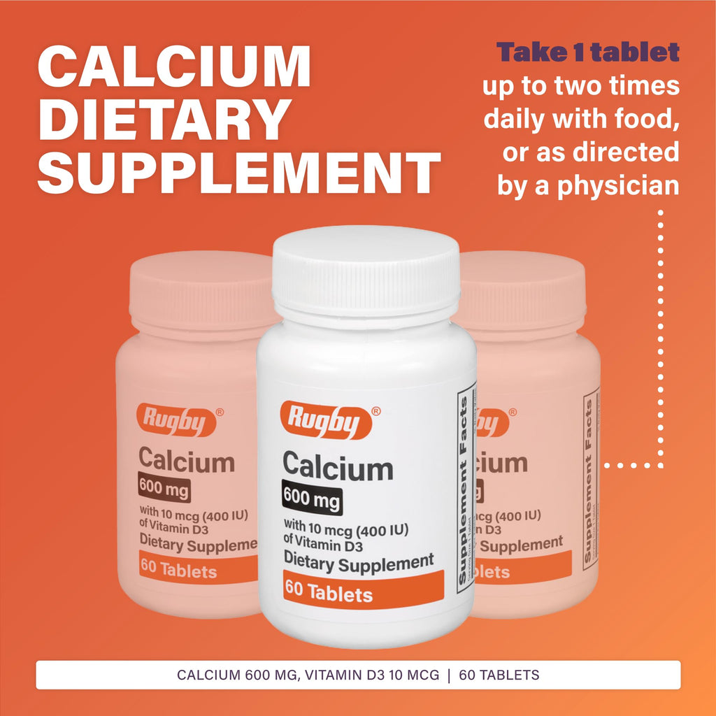 Rugby Calcium 600mg Tablets with Vitamin D3 - 60 Tablets - image 2