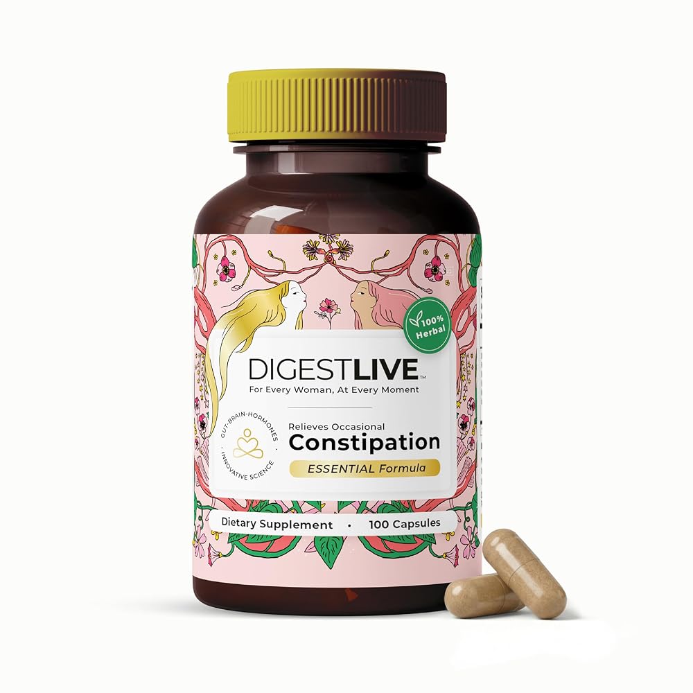 DigestLive Laxative Stool Softener Constipation Relief - 100 Capsules