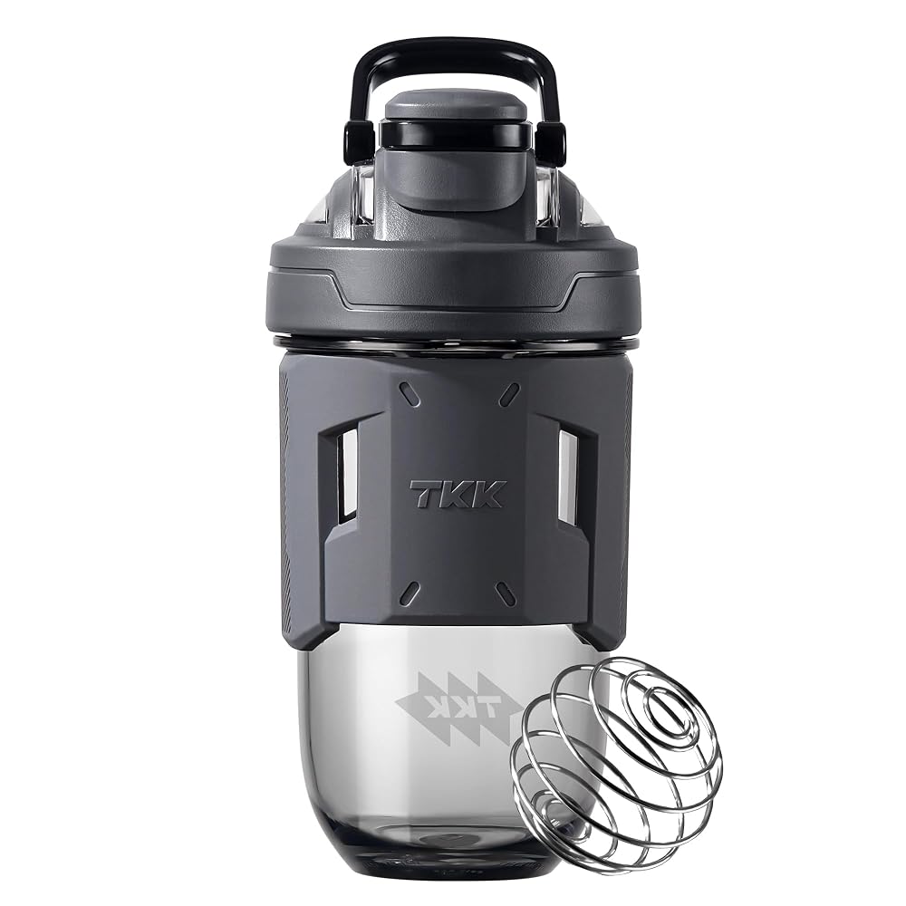 TKK Blender Shaker Bottle 24 Ounce With Blending Ball Plastic Protein