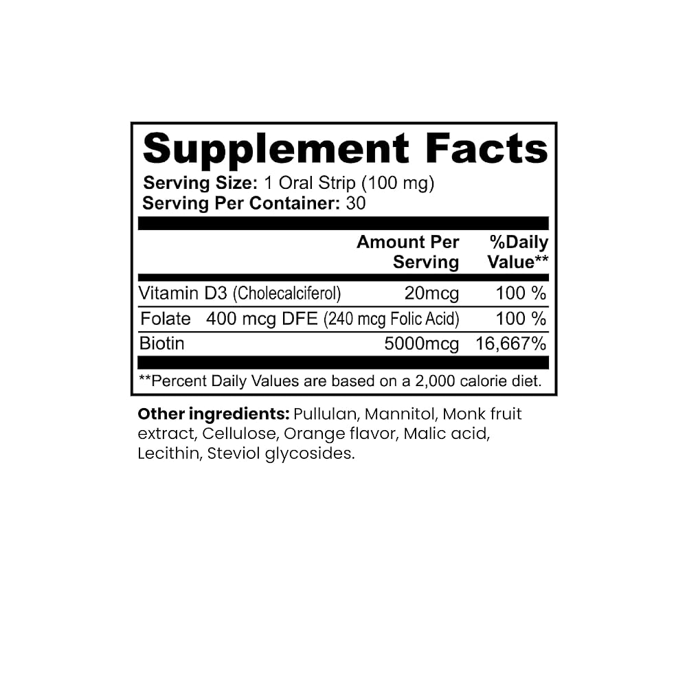 PRIMAL HAIR Biotin 5000mcg Oral Dissolving Strips - 30 Strips - image 7