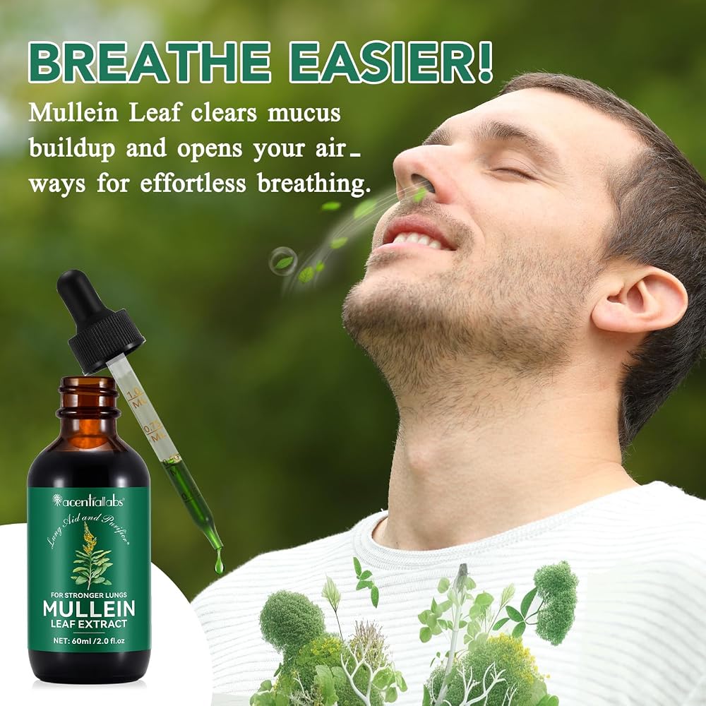 Newseel Mullein Drops for Lungs Breathing Support - 2 Fl Oz - image 2