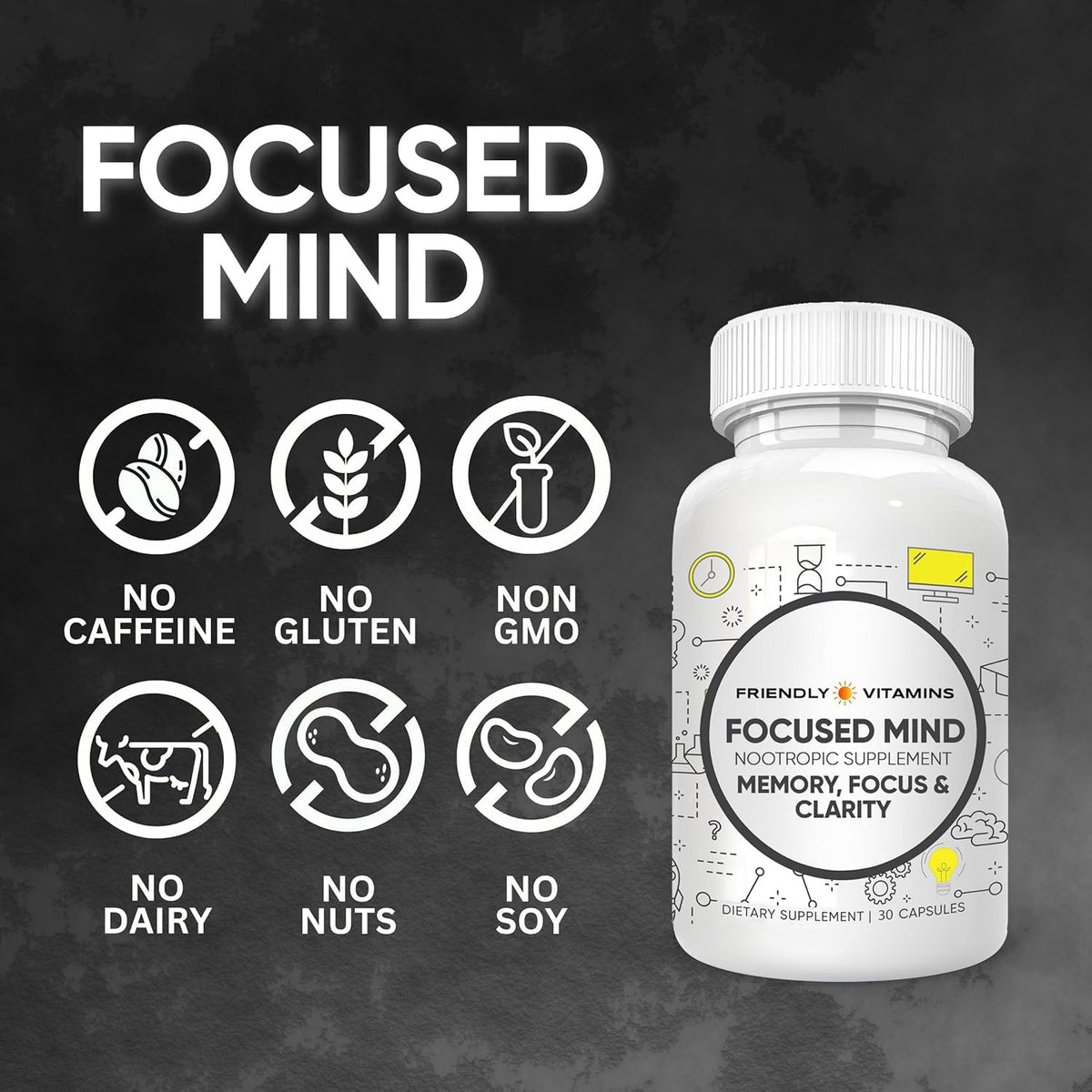 Friendly Vitamins Focused Mind Brain Supplement for Memory and Focus - image 3