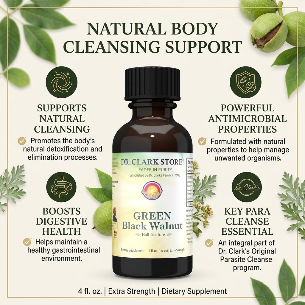 Dr Clark Green Black Walnut Hull Tincture Extract - 4 Fl Oz - image 3