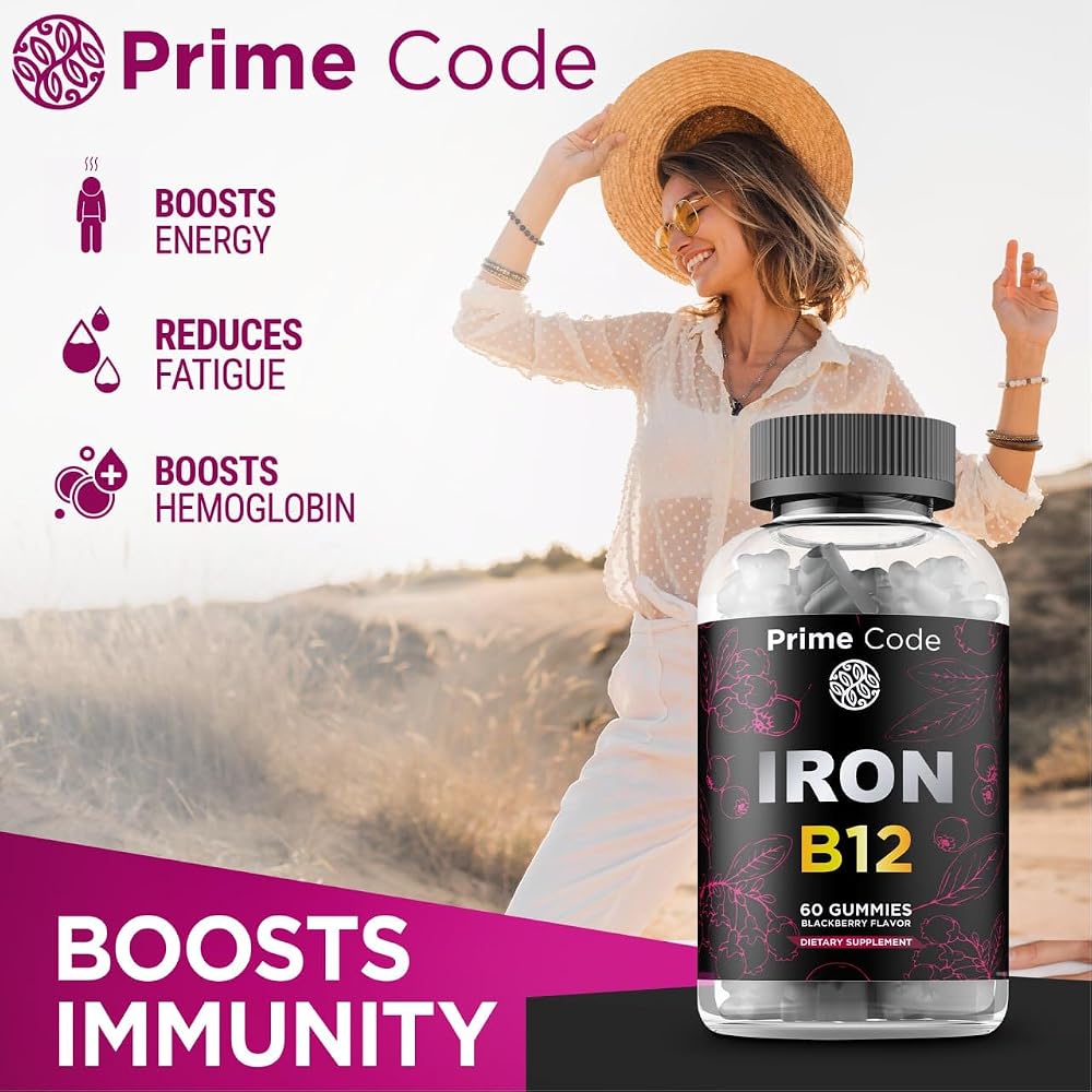 Prime Code Vitamin B12 & Iron Gummies - 60 Count - image 3