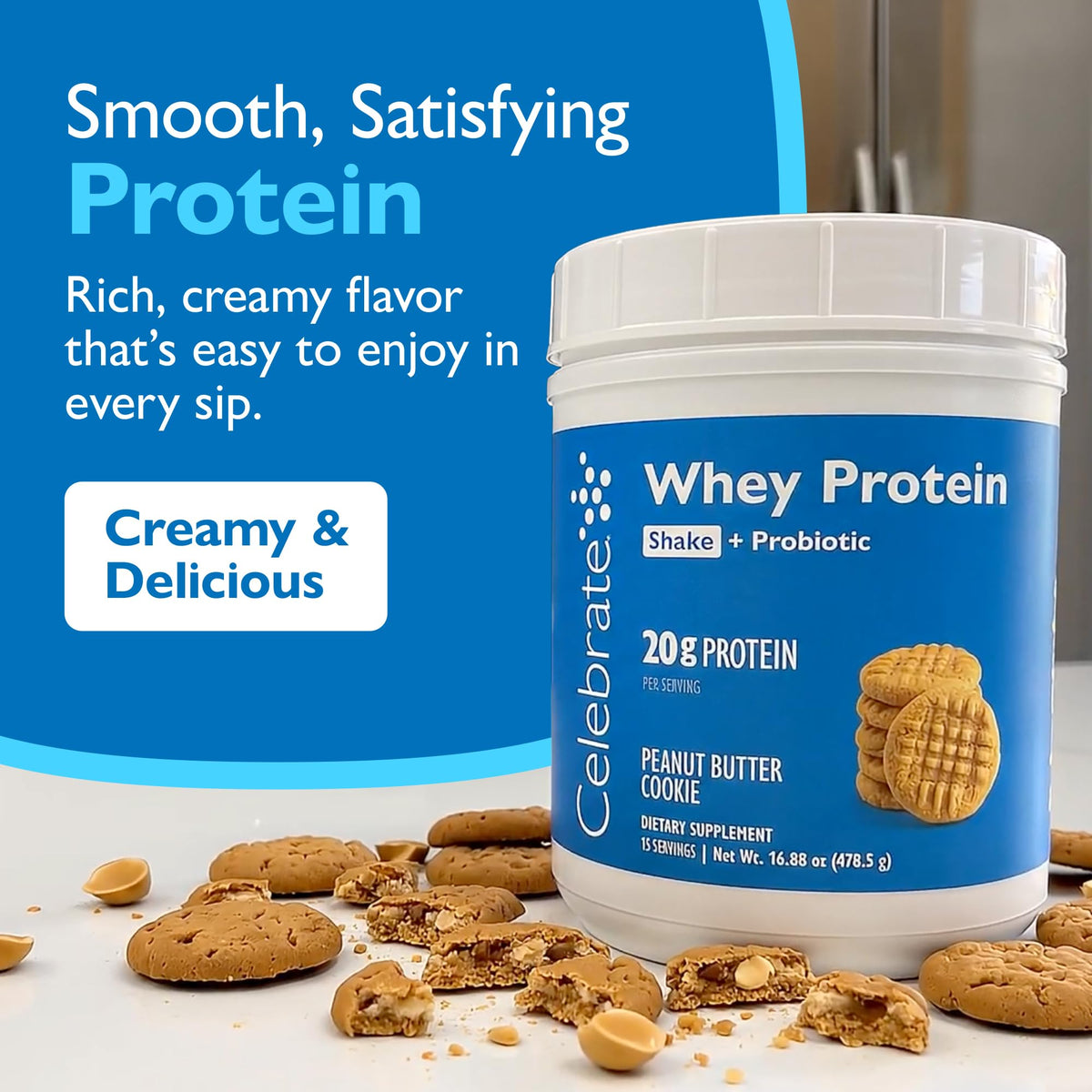 Celebrate Vitamins Rebuild Protein Powder with Probiotics