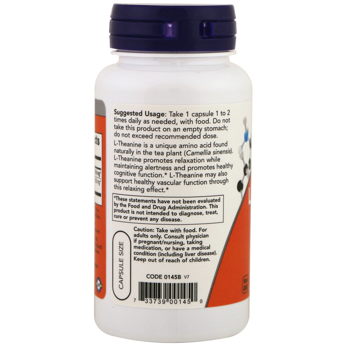 Now Foods Theanine 100 mg - 90 Capsules - image 3