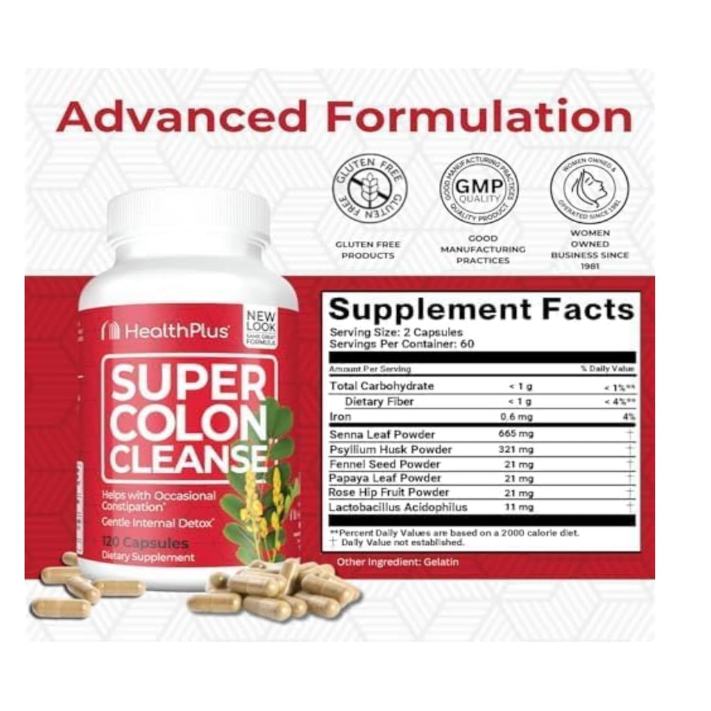 Health Plus Super Colon Cleanse - 120 Capsules - image 2