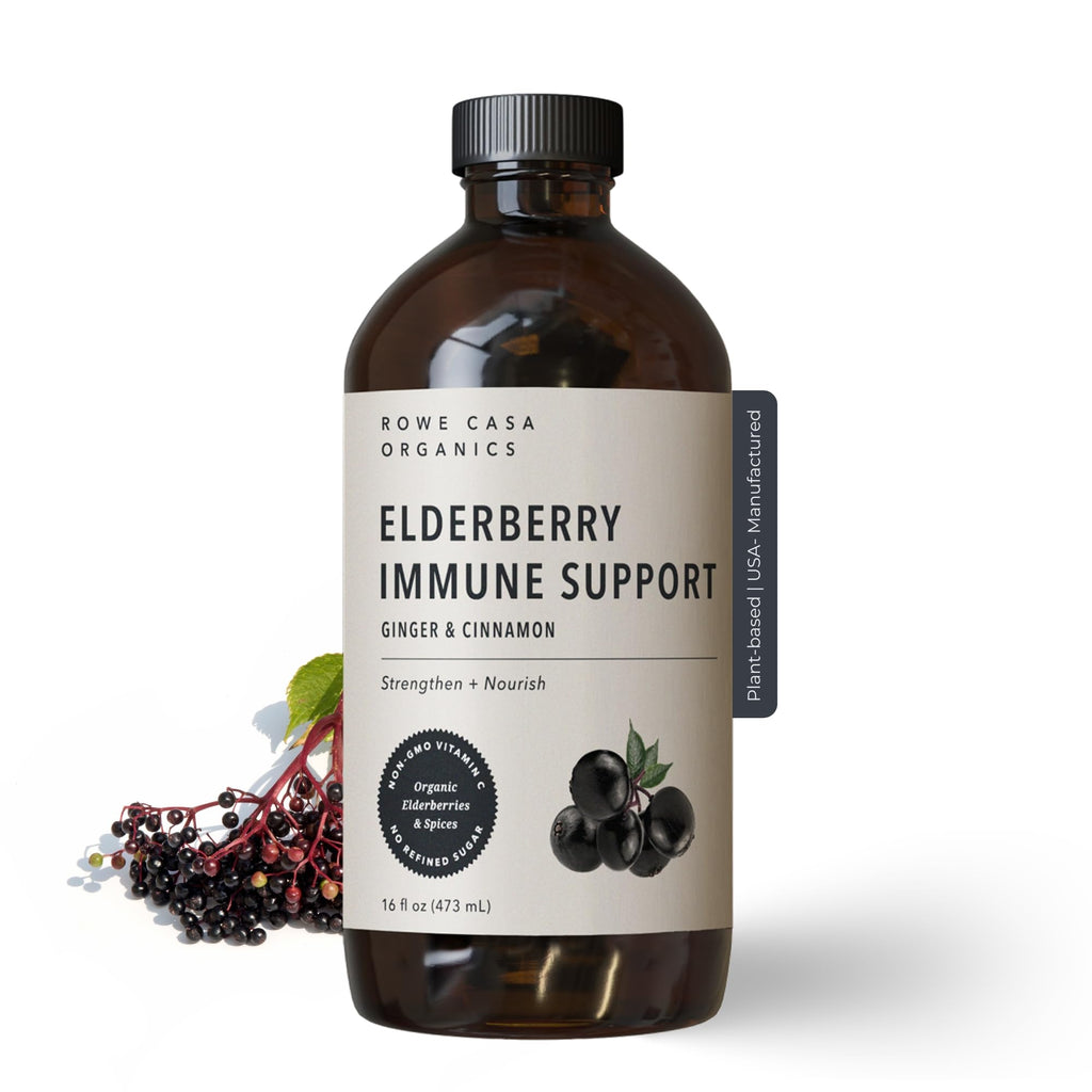 Rowe Casa Organics Elderberry Syrup with Vitamin C & Zinc - 16 Fl Oz