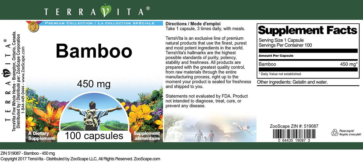 Terravita Bamboo 450 mg - 300 Capsules (3 Pack) - image 2