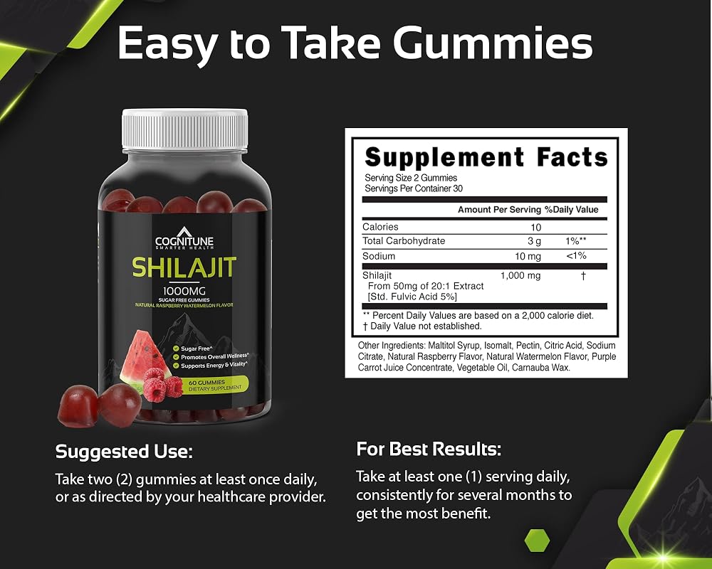CogniTune Pure Himalayan Shilajit Gummies - 60 Count - image 5