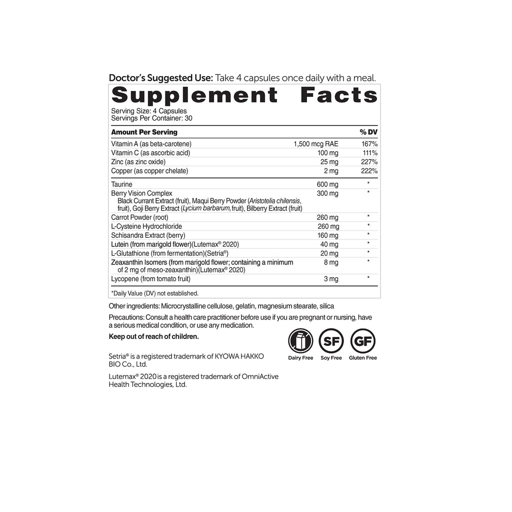 DR.WHITAKER Dr. Whitaker Vision Essentials Gold with Lutein - 120 Capsules - image 2