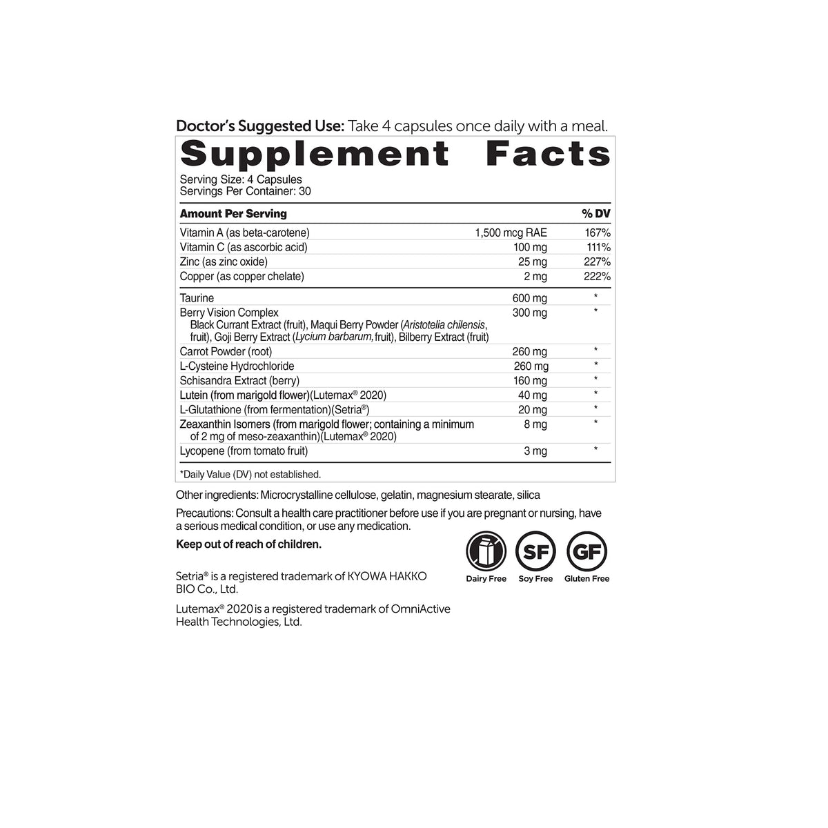 DR.WHITAKER Dr. Whitaker Vision Essentials Gold with Lutein - 120 Capsules - image 2