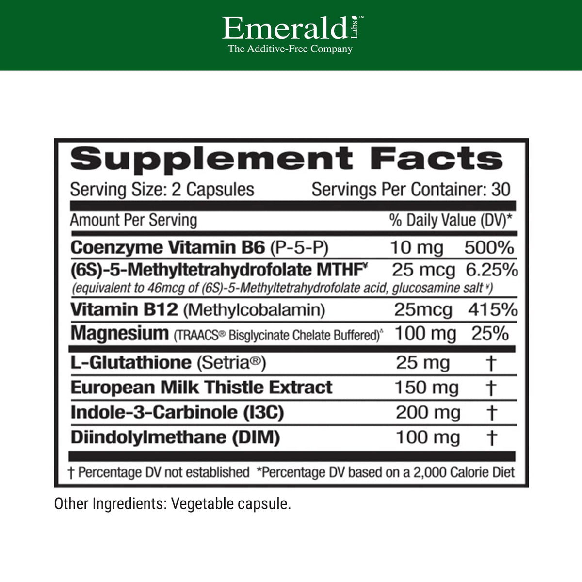 EMERALD LABS Estrogen Detox - 60 Vegetable Capsules - image 2