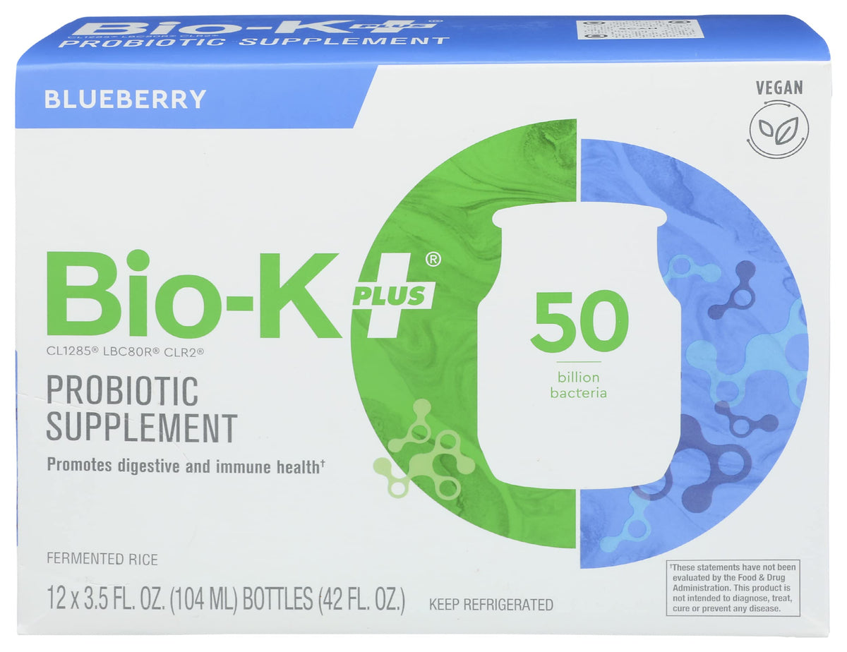 Bio-K Plus Probiotic Fermented Rice Blueberry - 12 Pack