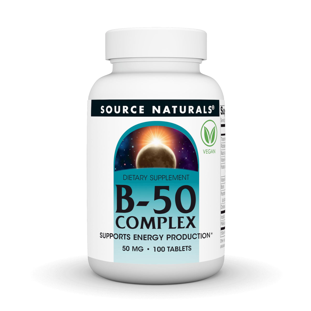 Source Naturals B-50 Complex Vitamin B - 100 Vegan Tablets