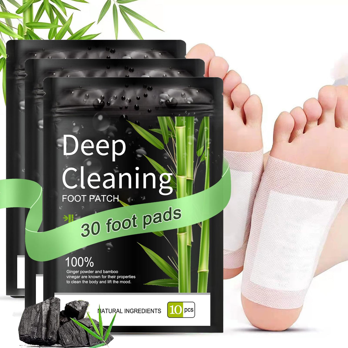 Sea-Maid Foot Pads with Bamboo Vinegar & Ginger - 30 Pack