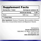 Natural Systems Biotin 5000 mcg Hair Growth Support - 60 Tablets - image 2
