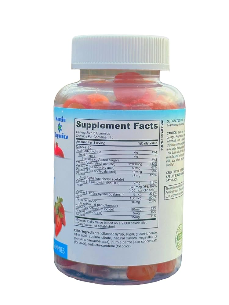 Martin Organics Multivitamin Gummies for Women and Men - 90 Count - image 2