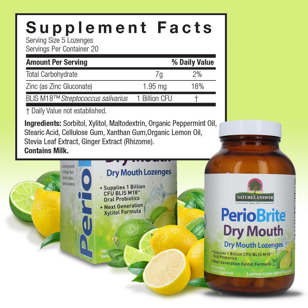 Nature's Answer Periobrite Dry Mouth Lozenges - 100 Count - image 3