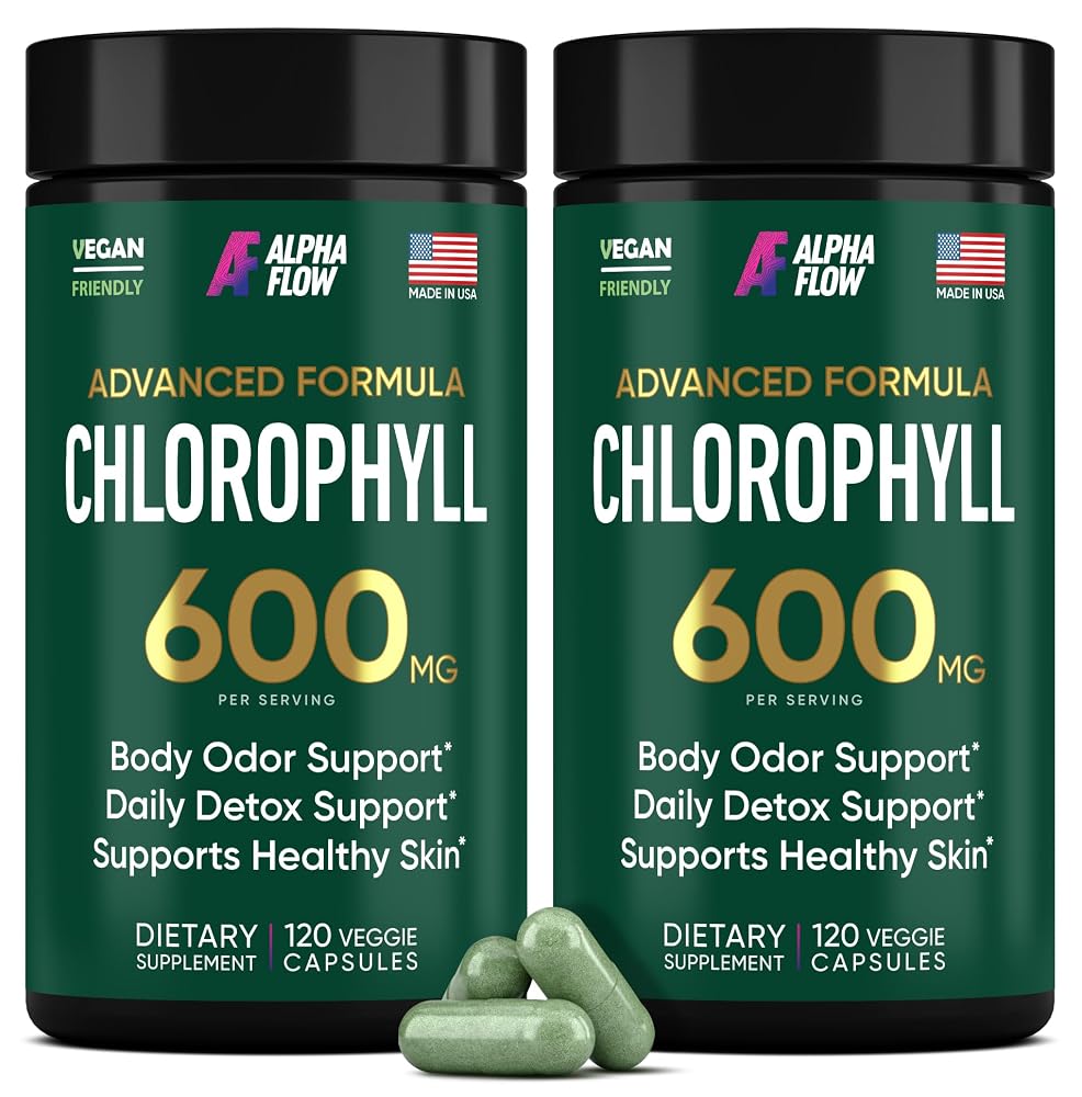 Alpha Flow Chlorophyll Capsules 600mg - 240 Vegetarian Capsules