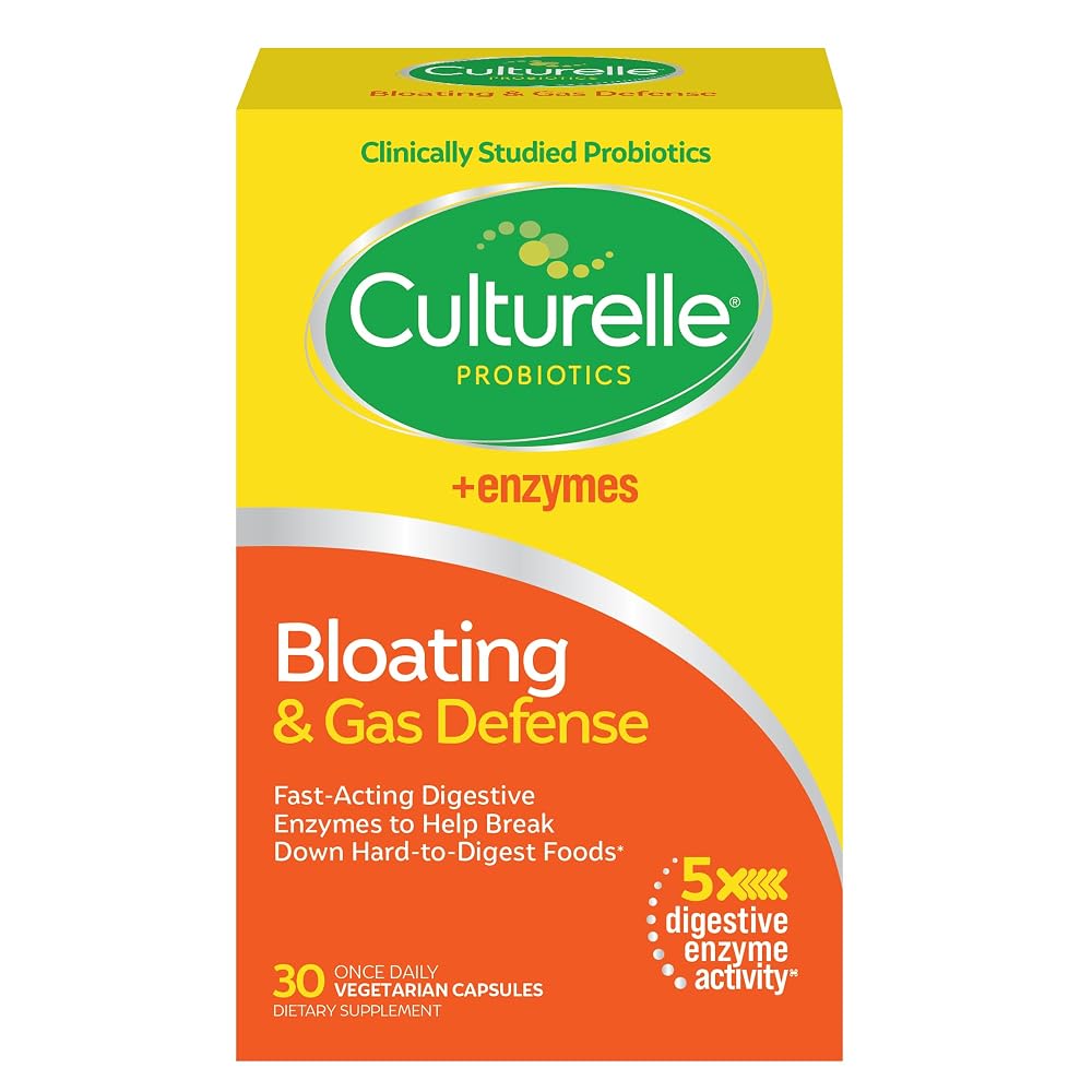 Culturelle Probiotics Bloating & Gas Defense Digestive Enzymes - 30 Capsules