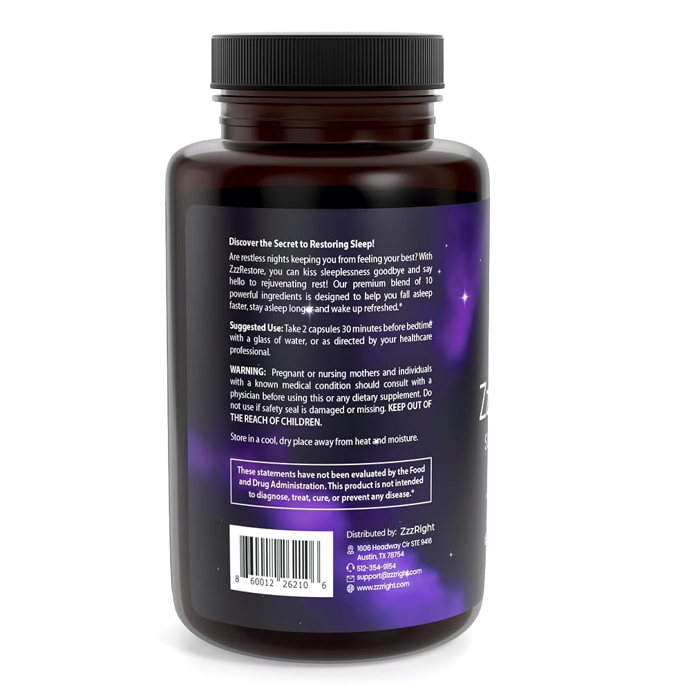 ZzzRight ZzzRestore Sleep Booster with Melatonin - 60 Capsules - image 2