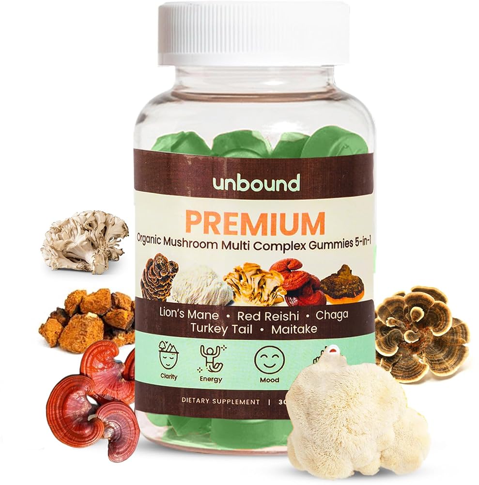 Unbound Mushroom Gummies Premium Organic Mushroom Multi-Complex
