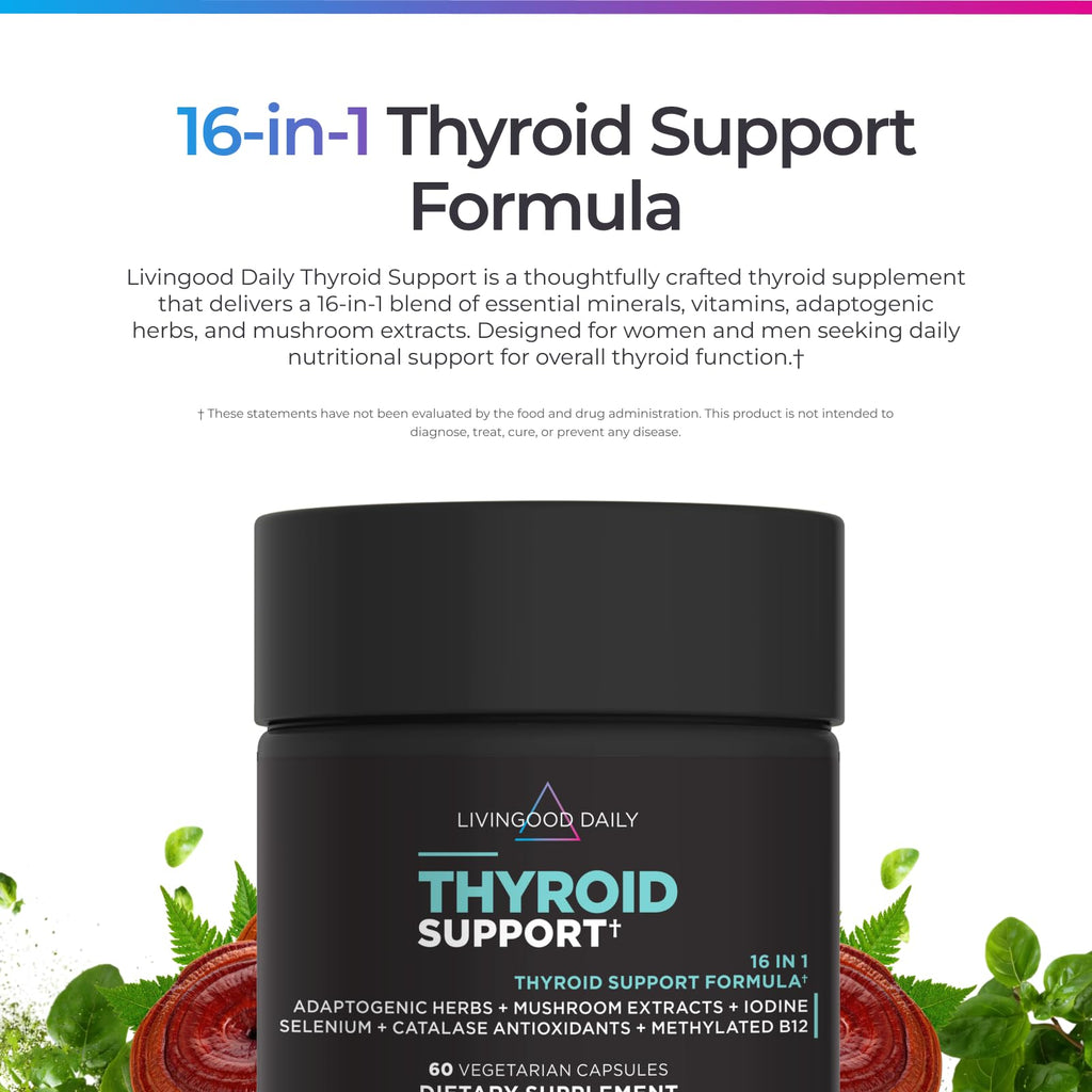 Livingood Daily 16-in-1 Thyroid Support Supplement - 60 Capsules - image 3