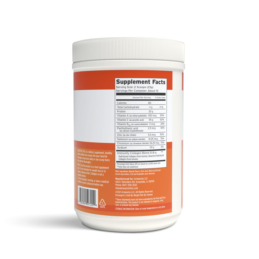 Step Above Proteins Immunity Collagen Peptides Orange Tangerine - 12 Oz - image 6