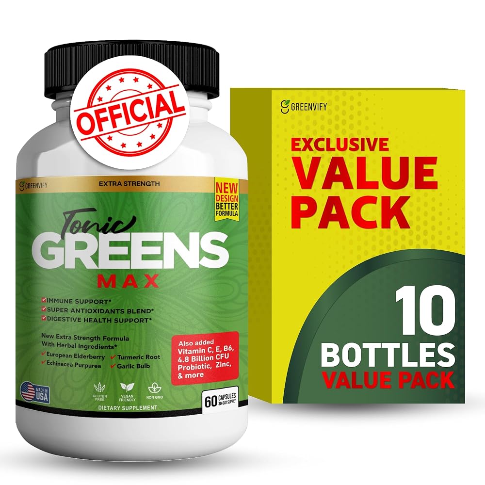 GREENVIFY Tonic Greens Max, Extra Strength Immune Support Supplement