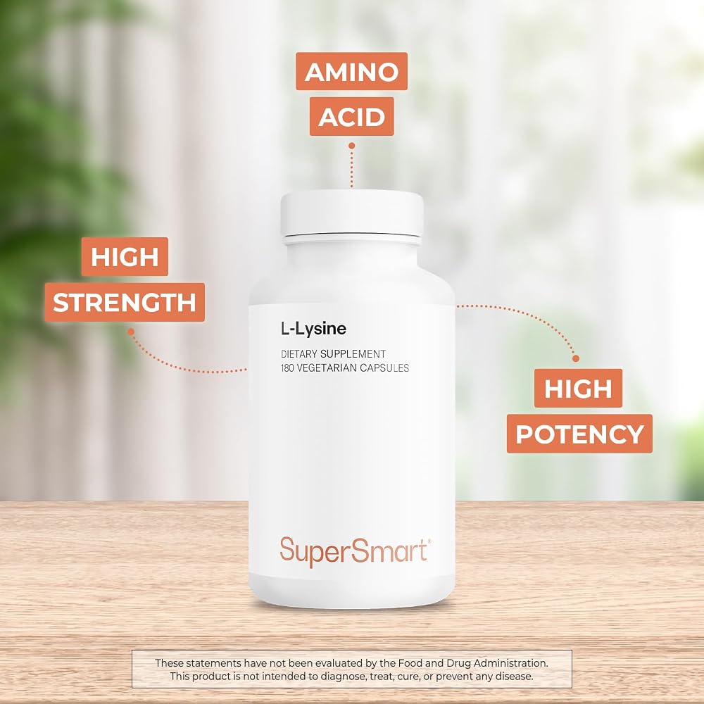 Supersmart L-Lysine 6000mg Essential Amino Acid - 180 Vegetarian Capsules - image 3