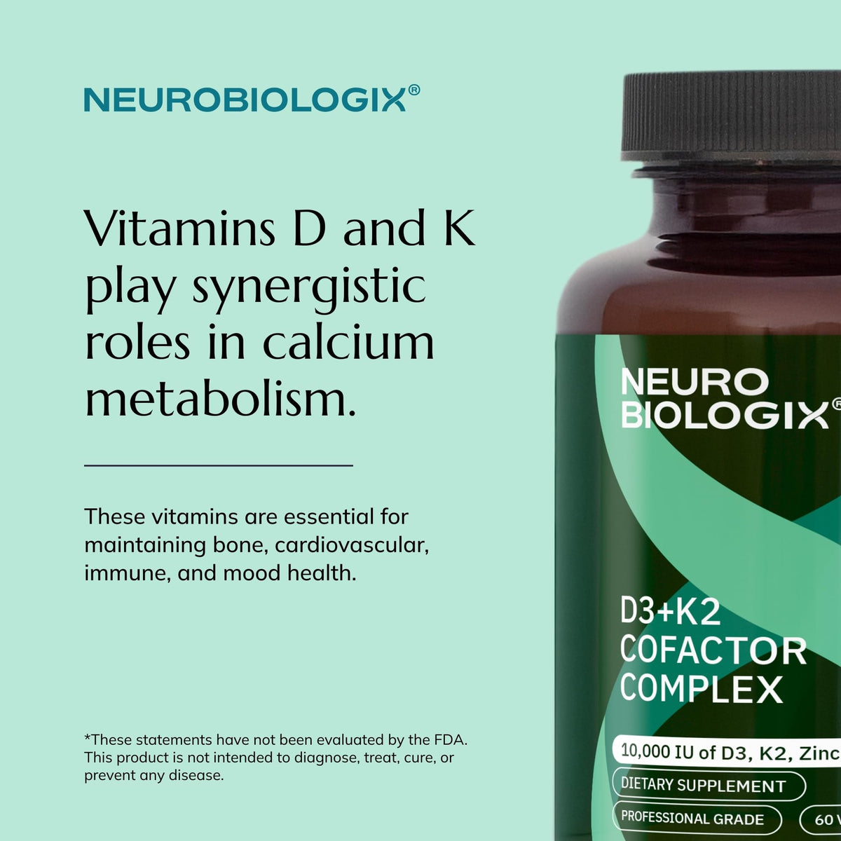 Neurobiologix Vitamin D3 + K2 10,000 IU - 60 Capsules - image 4