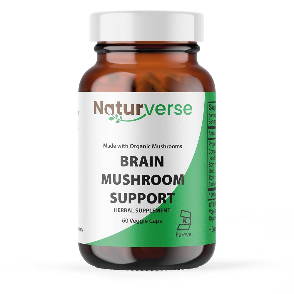 Naturverse Brain Mushroom Support Capsules - 60 Vegetarian Capsules