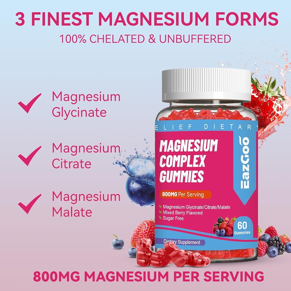 EAZGOO Magnesium Gummies 800mg - Vitamin D3
