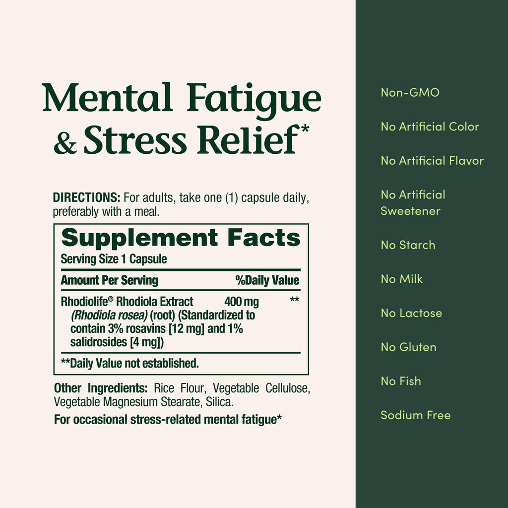 Nature's Bounty Mental Fatigue & Stress Relief 400mg - 30 Capsules - image 5