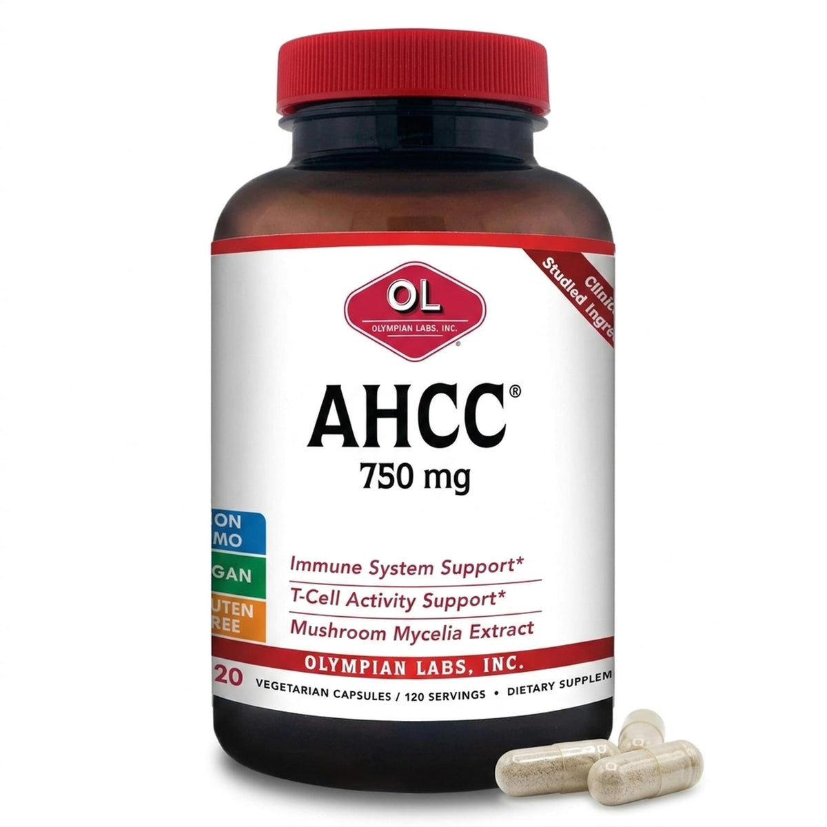 Olympian Labs AHCC 750mg Immune Support - 120 Capsules