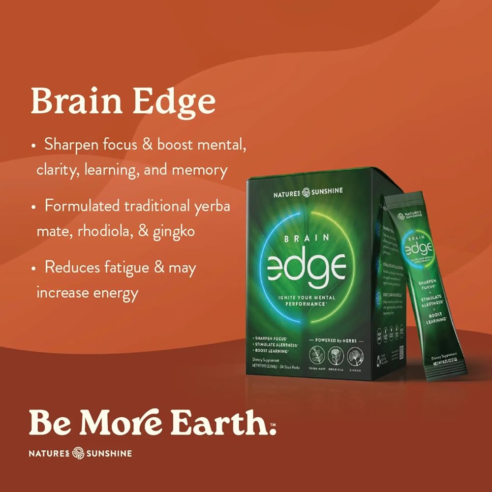 Nature's Sunshine Brain Edge Nootropic Drink Mix - 24 Stick Packs - image 2