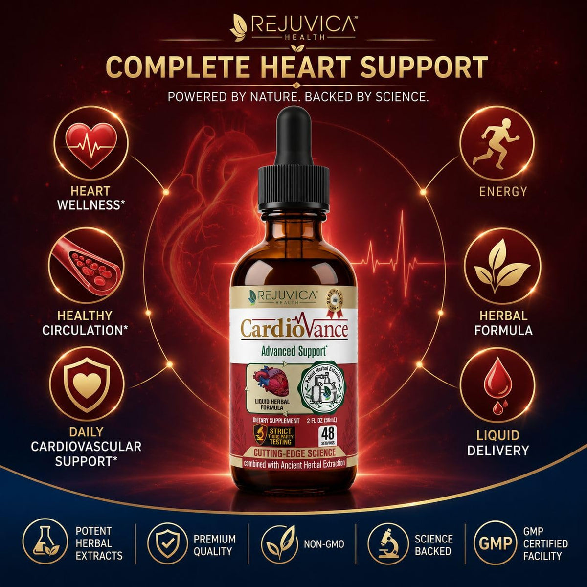 Rejuvica Health CardioVance - Heart Support Supplement - Liquid