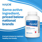 MAJOR Ferrous Sulfate 325mg Iron Tablets - 1000 Count - image 2