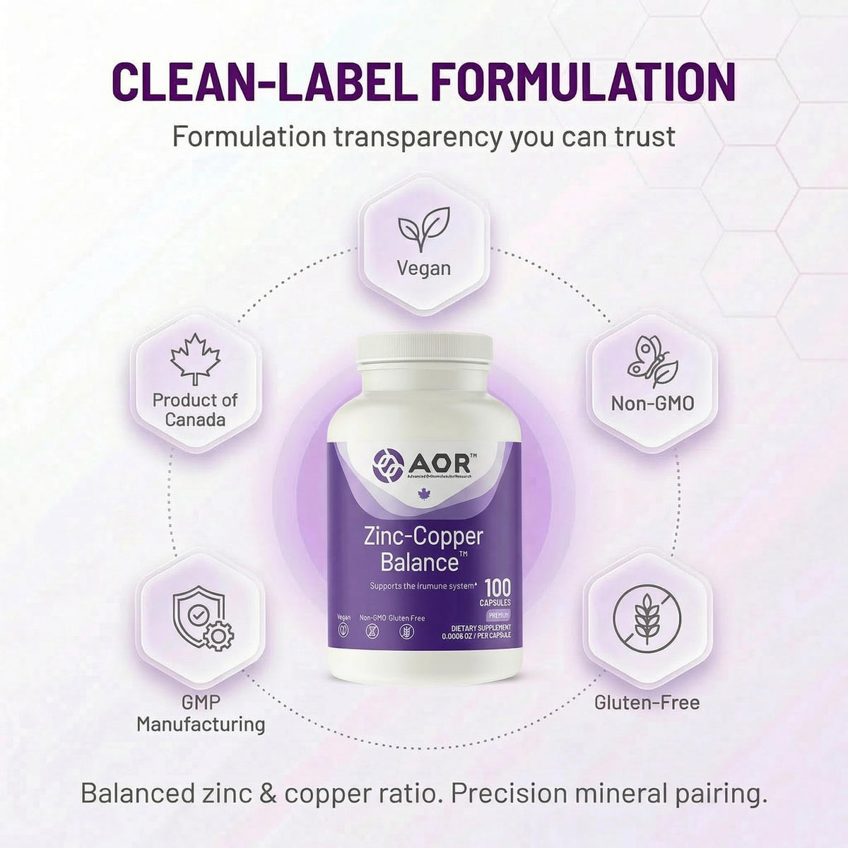 AOR Zinc Copper Balance - 100 Vegan Capsules - image 5